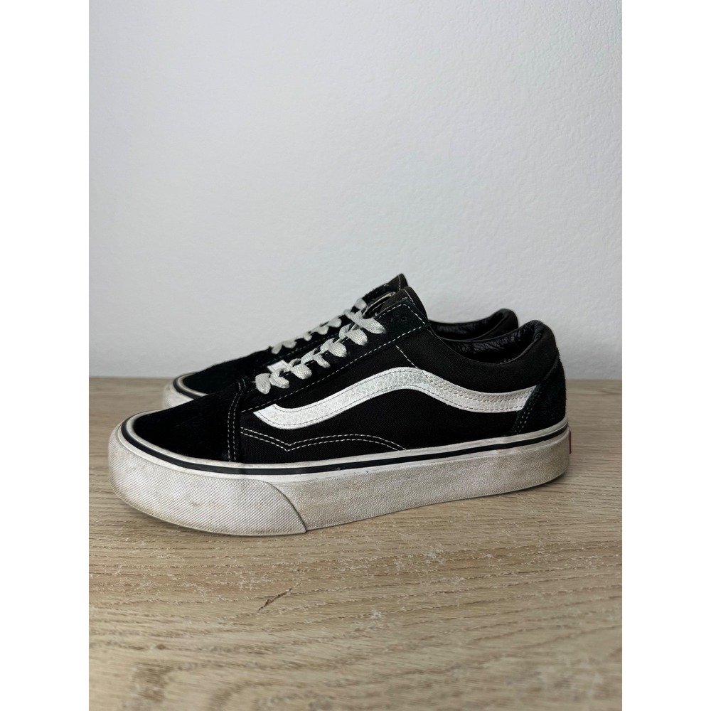 Vans Old Skool Black White Suede Canvas Low Top Sneakers Men's 6.5 / Women's 8